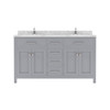 Virtu USA MD-2060-CMRO-GR-NM Caroline 60" Bath Vanity in Gray with Cultured Marble Quartz Top and Sinks