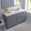 Virtu USA MS-2060-CMRO-GR-001 Caroline 60" Single Bath Vanity in Gray with Cultured Marble Quartz Top and Sink