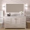 Virtu USA GS-50060-CMSQ-WH Caroline Avenue 60" Bath Vanity in White with Cultured Marble Quartz Top