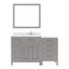 Virtu USA MS-2157L-CMSQ-CG Caroline Parkway 57" Bath Vanity in Gray with Cultured Marble Quartz Top