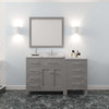 Virtu USA MS-2157L-CMSQ-CG Caroline Parkway 57" Bath Vanity in Gray with Cultured Marble Quartz Top