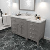 Virtu USA MS-2157L-CMSQ-CG Caroline Parkway 57" Bath Vanity in Gray with Cultured Marble Quartz Top