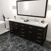 Virtu USA MD-2178-CMRO-ES-002 Caroline Parkway 78" Bath Vanity in Espresso with Cultured Marble Quartz Top