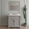 Virtu USA MS-2636-CMRO-GR-002 Victoria 36" Single Bath Vanity in Gray with Cultured Marble Quartz Top and Sink