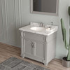 Virtu USA MS-2636-CMRO-GR-NM Victoria 36" Single Bath Vanity in Gray with Cultured Marble Quartz Top and Sink