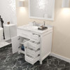 Virtu USA MS-2136R-CMRO-WH-NM Caroline Parkway 36" Bath Vanity in White with Cultured Marble Quartz Top