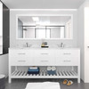 Virtu USA MD-2272-CMRO-WH-012 Caroline Estate 72" Bath Vanity in White with Cultured Marble Quartz Top