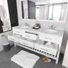 Virtu USA MD-2272-CMRO-WH-012 Caroline Estate 72" Bath Vanity in White with Cultured Marble Quartz Top