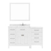 Virtu USA MS-2157L-CMRO-WH Caroline Parkway 57" Bath Vanity in White with Cultured Marble Quartz Top