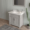 Virtu USA MS-2636-CMSQ-GR-NM Victoria 36" Single Bath Vanity in Gray with Cultured Marble Quartz Top and Sink