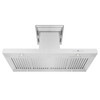 ZLINE 42" Ducted Vent Island Mount Range Hood in Stainless Steel with Built-in CrownSound Bluetooth Speakers KE2iCRN-BT-42