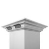 ZLINE 42" Ducted Vent Island Mount Range Hood in Stainless Steel with Built-in CrownSound Bluetooth Speakers KE2iCRN-BT-42