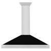 ZLINE 48" Stainless Steel Range Hood with Black Matte Shell and Stainless Steel Handle KB4STX-BLM-48