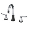 Daweier 8" Widespread Lavatory Faucet with Lever Handles, Chrome & Black EB1357217CB
