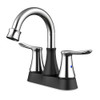 Daweier 4" Centerset Lavatory Faucet with Lever Handles, Chrome & Black EB4025216CB