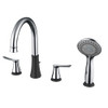 Daweier 8" Widespread Bathtub Faucet with Lever Handles, Chrome & Black EB6357217CB