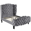 Modway Violette Queen Tufted Wingback Performance Velvet Platform Bed MOD-5804-GRY Gray