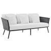 Modway EEI-3159-GRY-SET Stance 6 Piece Outdoor Patio Aluminum Sectional Sofa Set