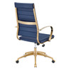 Modway EEI-3417-GLD-NAV Jive Gold Stainless Steel Highback Office Chair - Gold/Navy