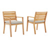 Modway EEI-3819-NAT-TAU Portsmouth Outdoor Patio Karri Wood Armchair Set of 2 - Natural/Taupe