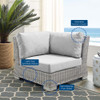 Modway EEI-3970-LGR Conway Sunbrella® Outdoor Patio Wicker Rattan Corner Chair