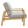 Modway EEI-3993-NAT-LGR Orlean Outdoor Patio Eucalyptus Wood Lounge Armchair Set of 2 - Natural/Light Gray