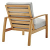 Modway EEI-3993-NAT-LGR Orlean Outdoor Patio Eucalyptus Wood Lounge Armchair Set of 2 - Natural/Light Gray