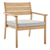 Modway EEI-4009-NAT-TAU Breton Outdoor Patio Ash Wood Armchair Set of 2 - Natural/Taupe