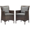 Modway EEI-4030-BRN Conduit Outdoor Patio Wicker Rattan Dining Armchair Set of 2