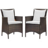 Modway EEI-4030-BRN Conduit Outdoor Patio Wicker Rattan Dining Armchair Set of 2