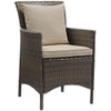 Modway EEI-4030-BRN Conduit Outdoor Patio Wicker Rattan Dining Armchair Set of 2