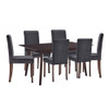 Modway EEI-4186-CAP-GRY Prosper 7 Piece Upholstered Velvet Dining Set - Cappuccino Gray