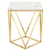 Modway EEI-4206-GLD-WHI Vertex Gold Metal Stainless Steel End Table - Gold/White