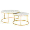 Modway EEI-4208-GLD-WHI Ravenna Artificial Marble Nesting Coffee Table - Gold/White