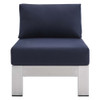 Modway EEI-4227-SLV Shore Sunbrella® Fabric Aluminum Outdoor Patio Armless Chair