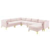 Modway EEI-4278 Ardent 7-Piece Performance Velvet Sectional Sofa