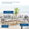 Modway EEI-4313-SLV-SET Shore Sunbrella® Fabric Outdoor Patio Aluminum 3 Piece Set