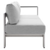 Modway EEI-4317-SLV-SET Shore Sunbrella® Fabric Outdoor Patio Aluminum 5 Piece Sectional Sofa Set