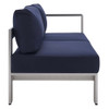 Modway EEI-4321-SLV-SET Shore Sunbrella® Fabric Outdoor Patio Aluminum 8 Piece Sectional Sofa Set