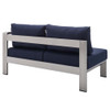 Modway EEI-4321-SLV-SET Shore Sunbrella® Fabric Outdoor Patio Aluminum 8 Piece Sectional Sofa Set