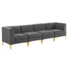 Modway EEI-4348 Triumph Channel Tufted Performance Velvet 4-Seater Sofa