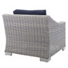 Modway EEI-4354-LGR Conway Sunbrella® Outdoor Patio Wicker Rattan 2-Piece Armchair and Ottoman Set