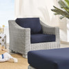 Modway EEI-4354-LGR Conway Sunbrella® Outdoor Patio Wicker Rattan 2-Piece Armchair and Ottoman Set