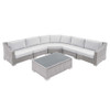 Modway EEI-4358-LGR Conway Sunbrella® Outdoor Patio Wicker Rattan 6-Piece Sectional Sofa Set