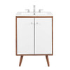 Modway EEI-4432-WAL-WHI Transmit 24" Bathroom Vanity - Walnut/White