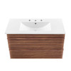 Modway EEI-4436-WAL-WHI Render 36" Wall-Mount Bathroom Vanity - Walnut/White