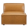 Modway EEI-4495-TAN Restore Vegan Leather Sectional Sofa Armless Chair - Tan