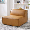 Modway EEI-4495-TAN Restore Vegan Leather Sectional Sofa Armless Chair - Tan
