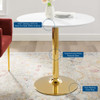 Modway EEI-4544-GLD-WHI Verne 35" Dining Table - Gold/White