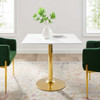 Modway EEI-4547-GLD-WHI Verne 35" Square Dining Table - Gold/White